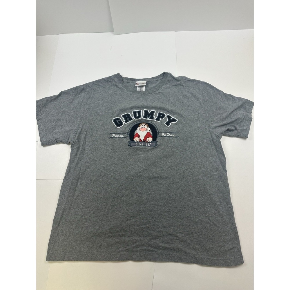 Vintage Disneyland Grumpy Snow White Dwarf Embroidered T Shirt Size XL